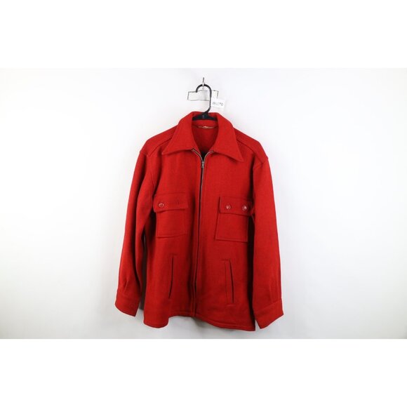 Vtg 50s 60s Streetwear Mens Medium Distressed Mackinaw Wool Shirt Jacket Jac USA
